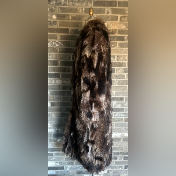 Vintage Berman Genuine Pieced Raccoon Fur Long Coat - Picture 4 of 16
